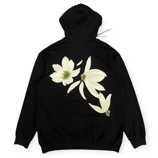 H&M x Simone Rocha White Flowers Hoodie in Black