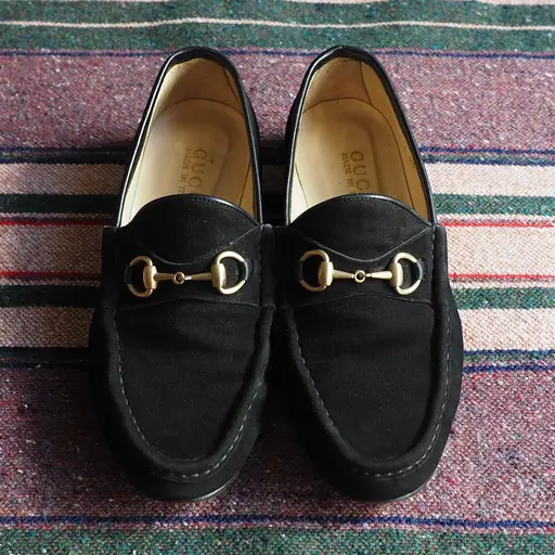 Gucci Black Suede Bit Loafer
