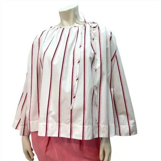 Vintage Raf Simons for Calvin Klein 205W39NYC Striped Cotton Blouse (Italy, Size S/M)