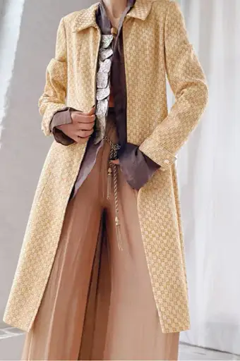 2001 Chanel orange tweed checked out jacket
