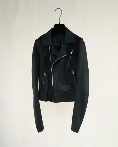 RICK OWENS SUED LEATHER JACKET BIKER MODEL