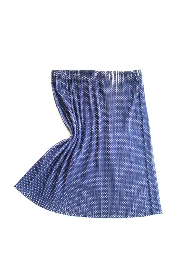 PLEATS PLEASE Issey Miyake 1994 Navy Polka Dot Skirt