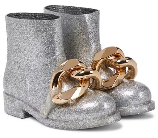 New JW Anderson Glitter Ankle Boots Silver & Gold – Size 38