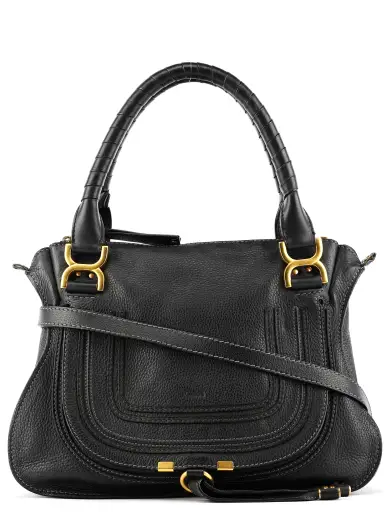 Black Leather Marcie 2-Way Bag