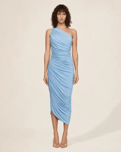 Ruched One-Shoulder Diana Gown — Greek Goddess Jersey Dress