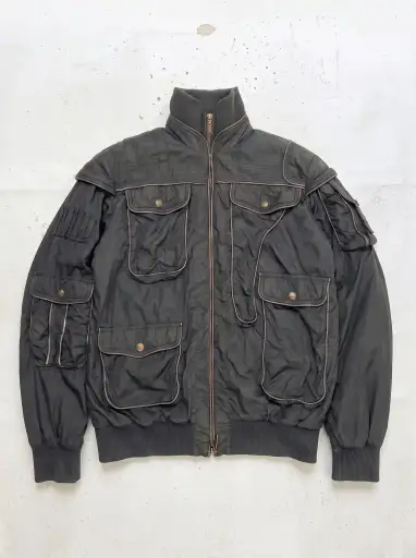 AW2005 Cavalli Cargo Gun Black Utility Bomber Jacket
