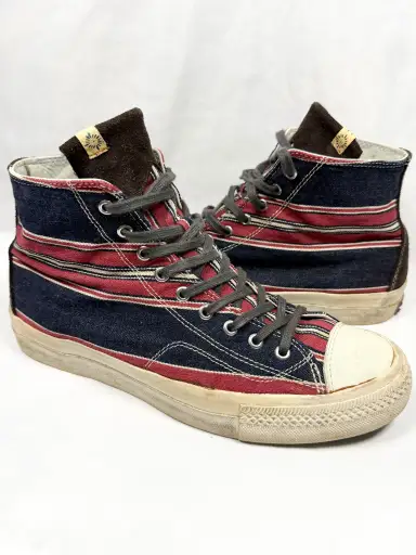 SS15 Visvim ‘Skagway’ Denim Striped High-Top Sneakers