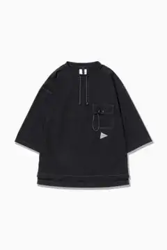 【新品】and wander ドライリップロングプルオーバー(ブラックM)
