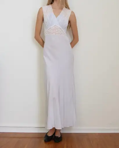 Blue Lace Slip Dress XS