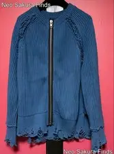 Haider Ackermann Blue Knit Zip-Up Sweater Size S