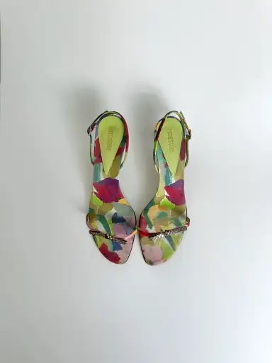 Moschino Multicolor Snakeskin Sandals 40