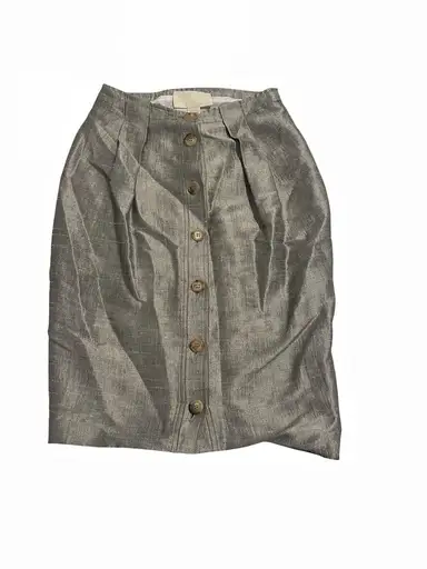 Antonio Berardi Button-Front Pencil Skirt in Gray Like New