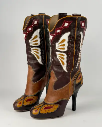 D&G SS 04 Cowboy Butterfly Boots — 37/38
