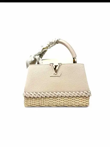 Louis Vuitton Vanilla Rattan Taurillon Capucines BB Gold-Hardware  Handbag