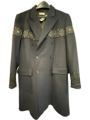 Men's Dries Van Noten Dark Blue Wool Size L Coat