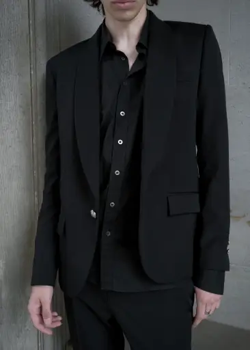 Balmain Paris Black Wool Blazer