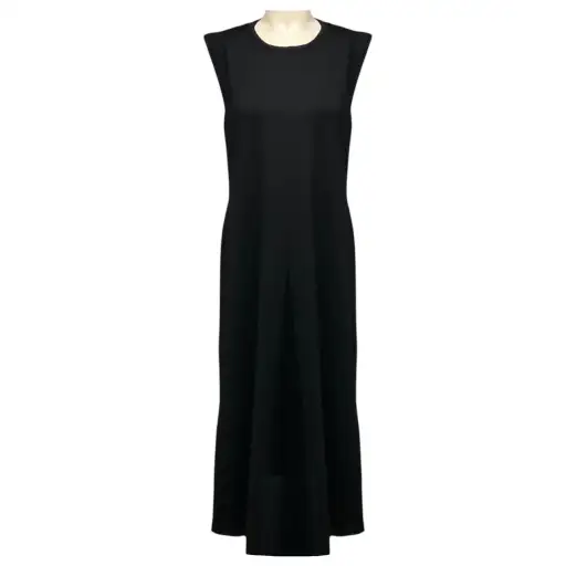 Jean Paul Gaultier Femme Black Sleeveless Jersey Stretch Midi Dress