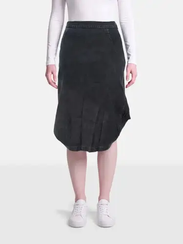 Navy Denim Asymmetric Skirt