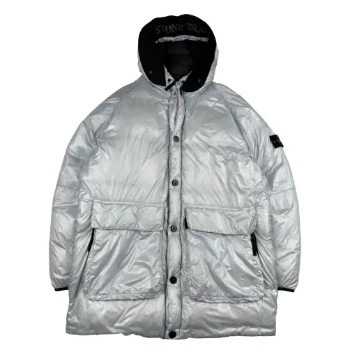 Stone Island 2018 White Pertex Quantum Y Down Long Puffer - XXL