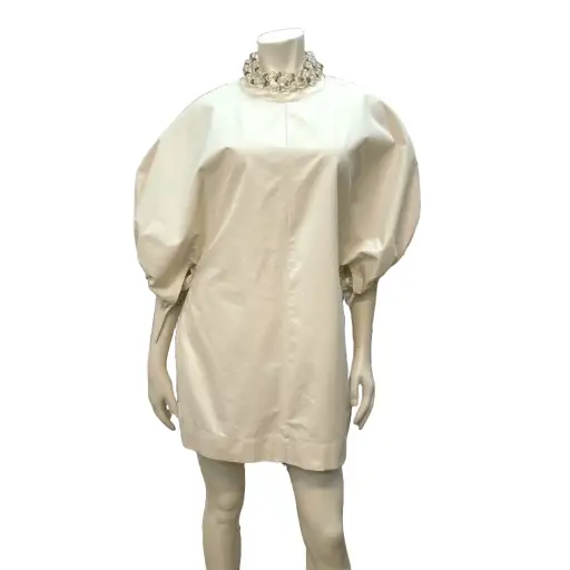 Vintage Jil Sander Cotton Tunic Dress / Micro Mini (Italy, Size M)