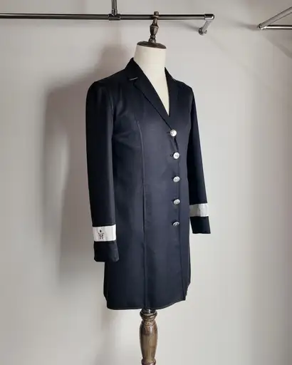 【GIANFRANCO FERRE】linen switching wool coat