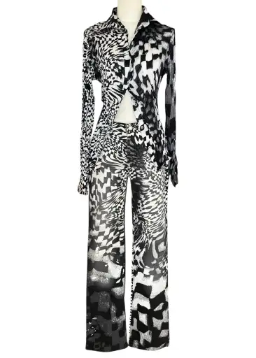 Roberto Cavalli FW2003 Archive Optical Co-Ord Set