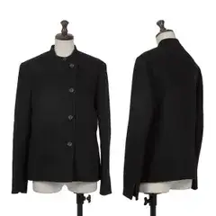 イッセイミヤケ フェットISSEY MIYAKE FETE ウールモッサフロント切替バンドカラージャケット 黒2