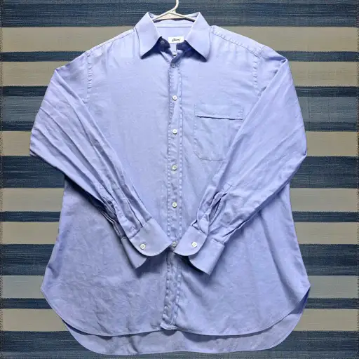 Brioni Dress Shirt Mens Med Blue Cotton Made in Italy Size 39 15.5 Long Sleeve