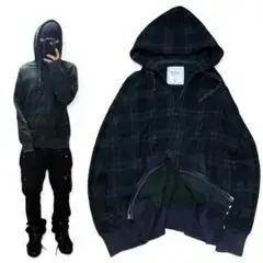 old uniqlo check zip hoodie archive swag