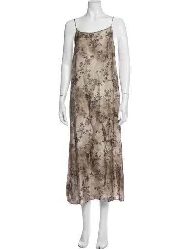 Floral Print Midi Length Dress