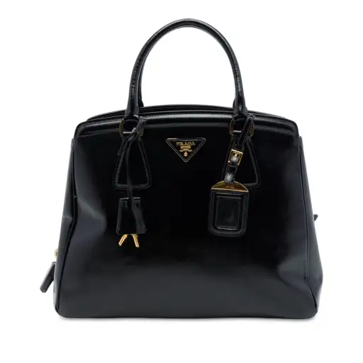 Prada Medium Saffiano Vernice Parabole Tote