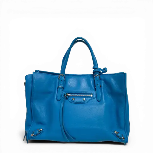Classic City Leather Tote Bag Blue
