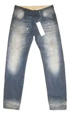 Yohji Yamamoto Coming Soon Jeans Women's  Distressed Smear Blue Jeans - W30/L33