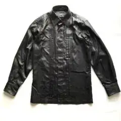 ★美品★ジャンポールゴルチェオム ドレスシャツ プリーツ 黒 コーティング M