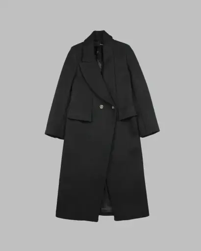 AW18 Long Coat with Asymmetric Lapel
