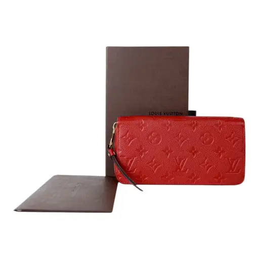 Louis Vuitton Red Empreinte Monogram Long Wallet