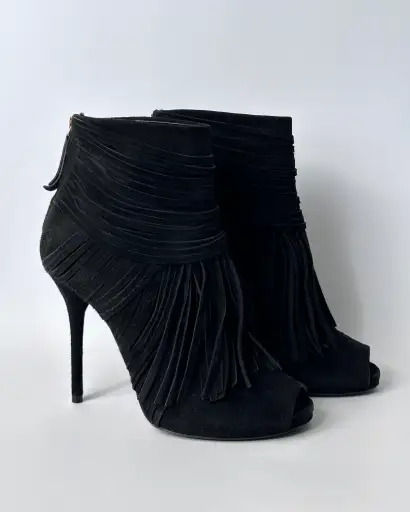 Gucci Becky Fringe Booties — 36.5