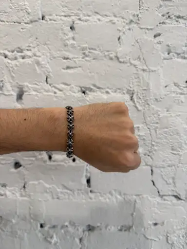 CHROME HEARTS TINY CROSS FLOODED BRACELET