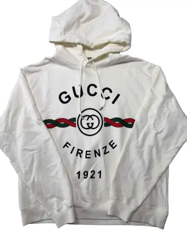 Gucci 1921 Logo Hoodie White Size S