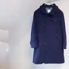 ts(s) アルパカ・モヘヤ・ウール混 シャギーロングコート 日本製 暗紺色