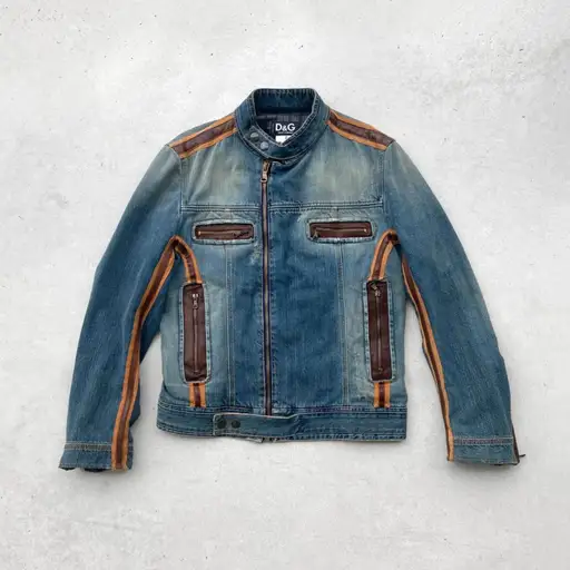 Dolce & Gabbana AW05 Denim Leather Jacket Vintage