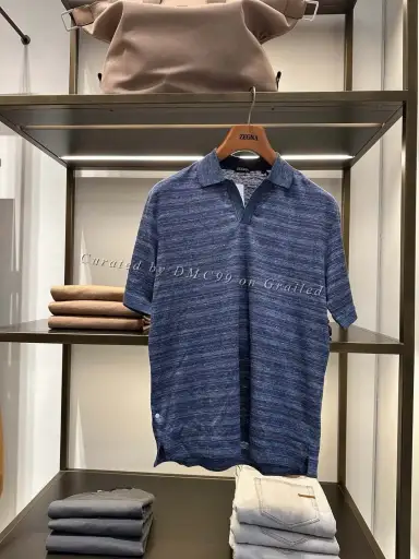 Zegna Men's Linen Short-Sleeve Polo