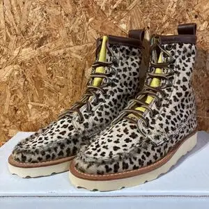 YUKETEN BEAMS Maine Guide Boots 6.5 コラボ 別注 限定 ハラコ レザー Leopard