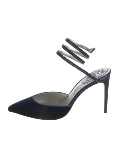 Velvet Crystal Embellishments Pumps
