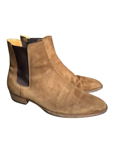 Saint Laurent SS15 Brown Suede Wyatt Chelsea Boots