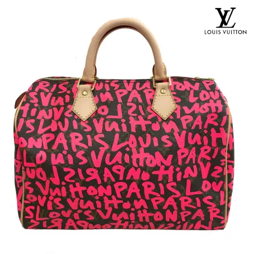 ルイ・ヴィトン LOUIS VUITTON スピーディ30 モノグラム・ブラフィティ フューシャ M93704 ボストン ハンドバッグ PVCレザー ピンク ブラウン eit0675P12398
