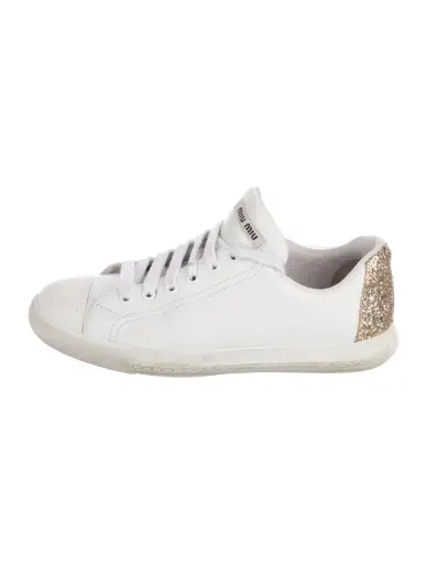 Leather Colorblock Pattern Sneakers