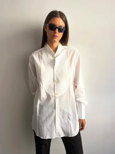 Vintage Giorgio Armani Tuxedo Shirt in Paper