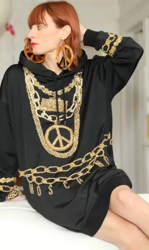 Moschino Embroidered Sweatshirt Dress