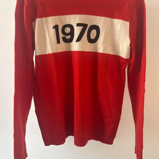 Bella Freud - red 1979 jumper , a few holes but good condition